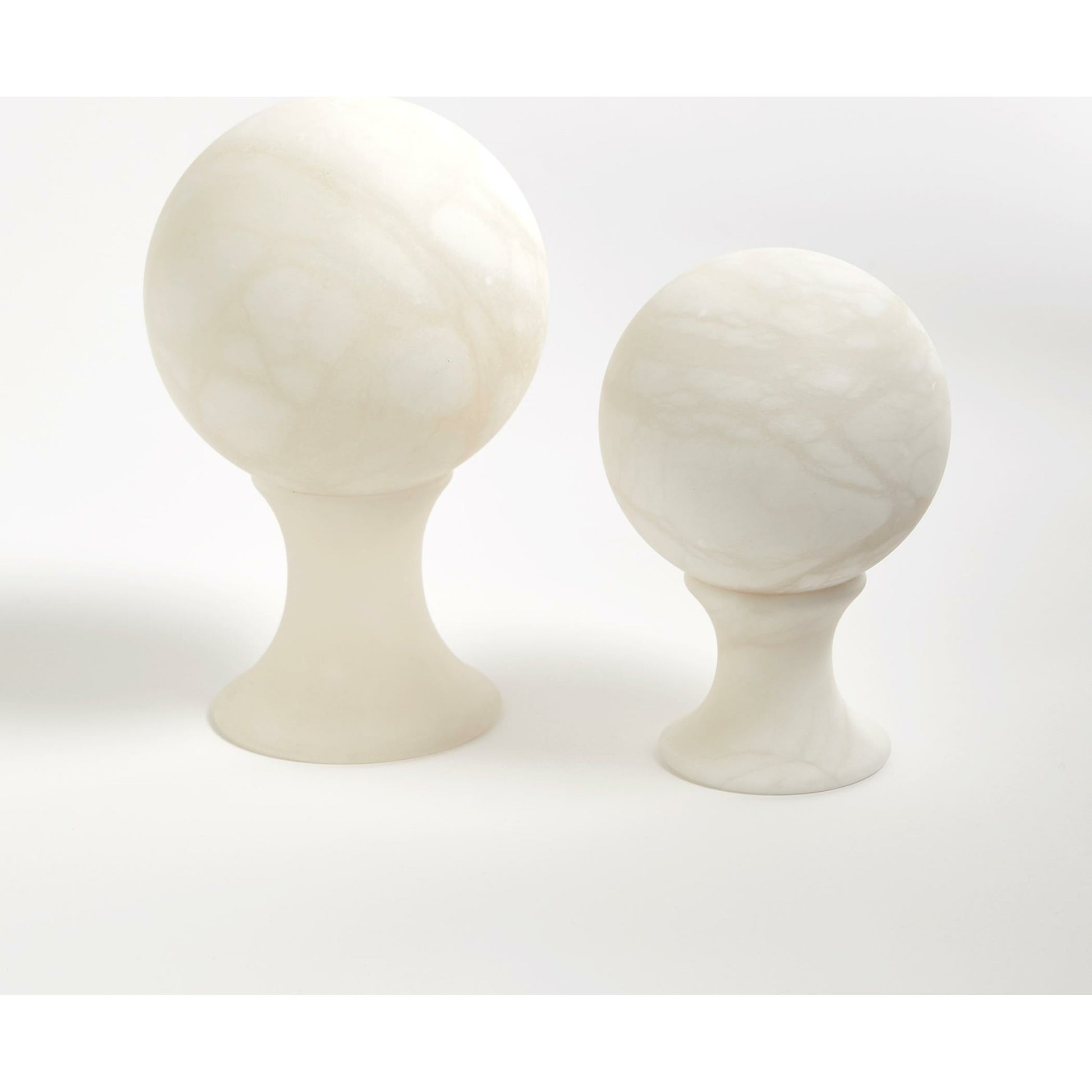 Alabaster Sphere Stand by Global Views. Made from alabaster in a eclectic & global style.