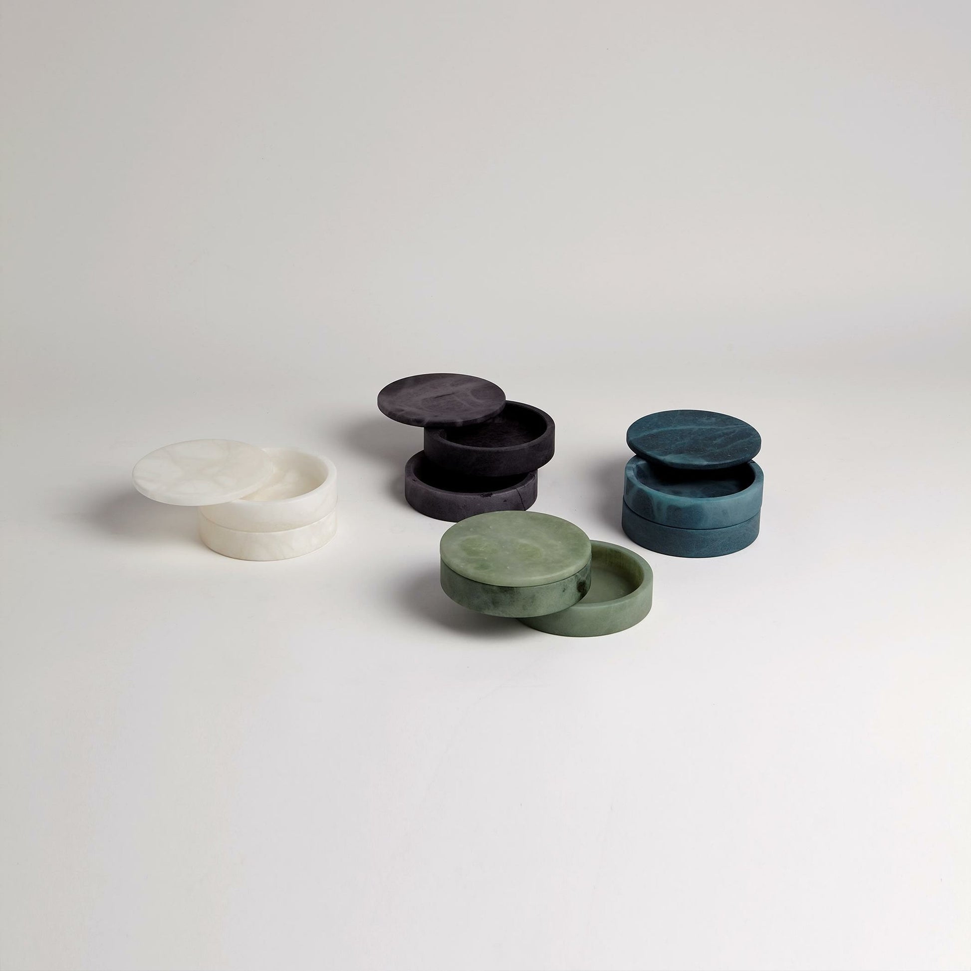 Alabaster Swivel Box by Global Views. Made from alabaster in a transitional style.