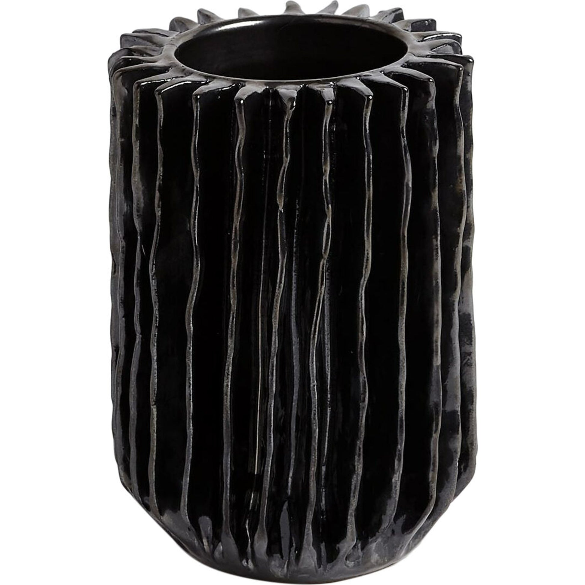 Radiator Swirl Vase by Global Views in matte white. Made from ceramic in a eclectic & global style.