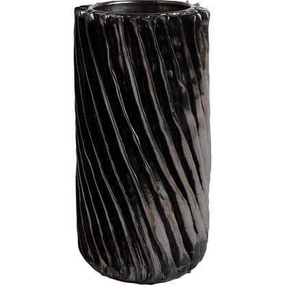 Radiator Swirl Vase by Global Views in matte white. Made from ceramic in a eclectic & global style.