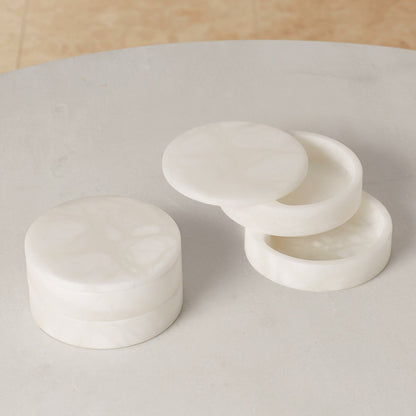 Alabaster Swivel Box by Global Views. Made from alabaster in a transitional style.