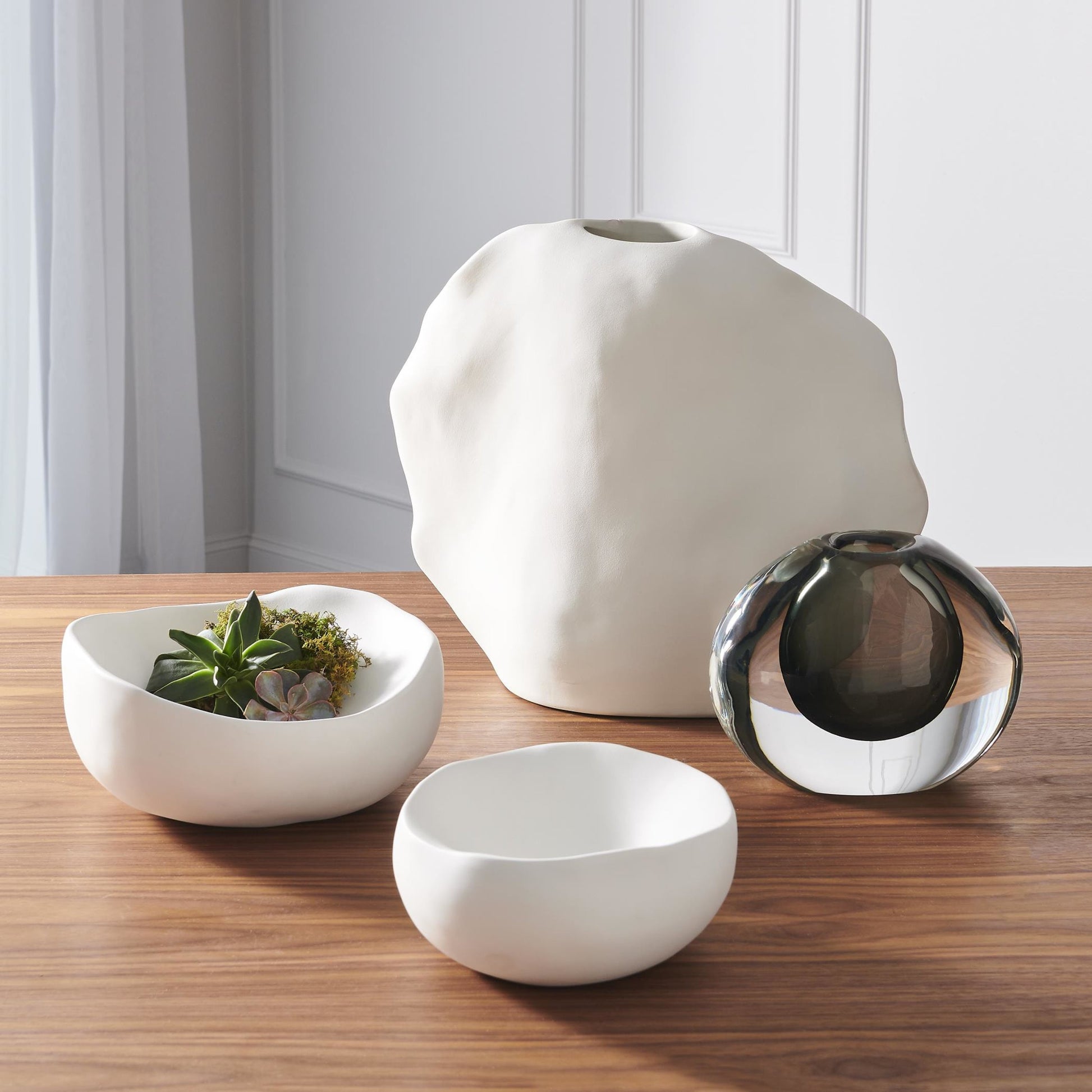 Organic Round Bowl by Global Views. Made from ceramic in a eclectic & global style.