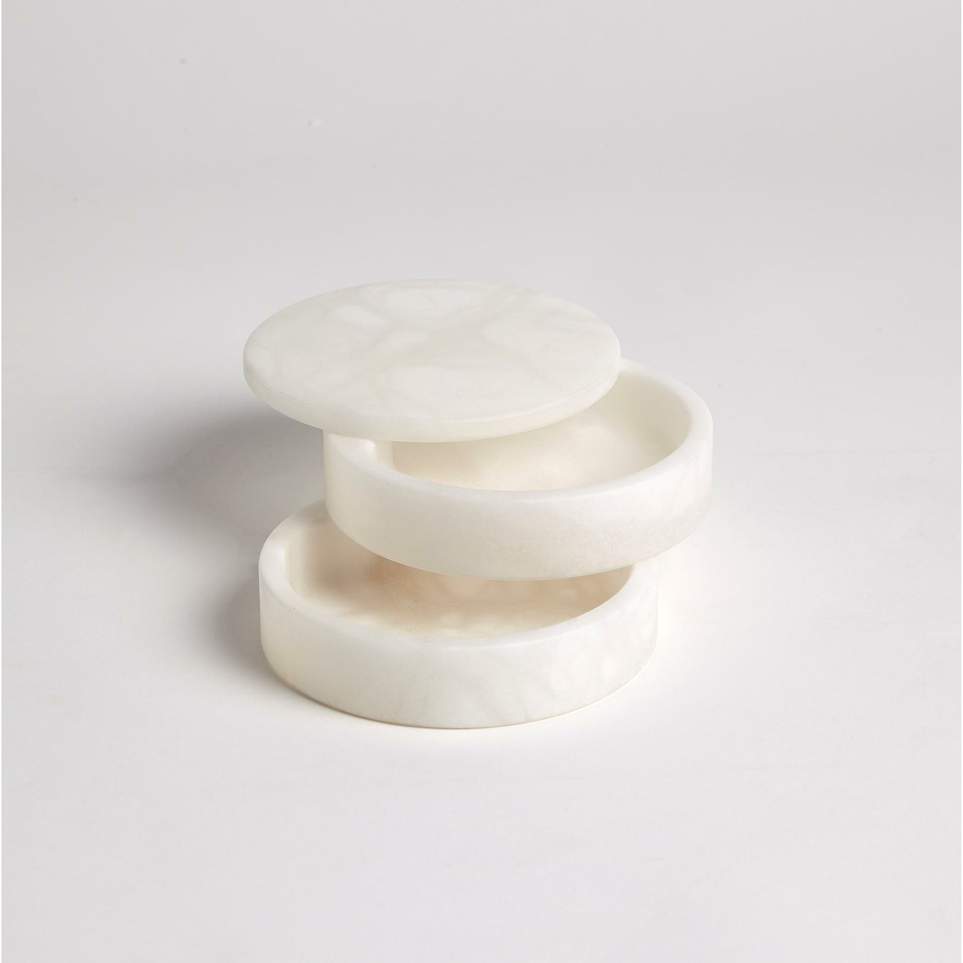 Alabaster Swivel Box by Global Views. Made from alabaster in a transitional style.