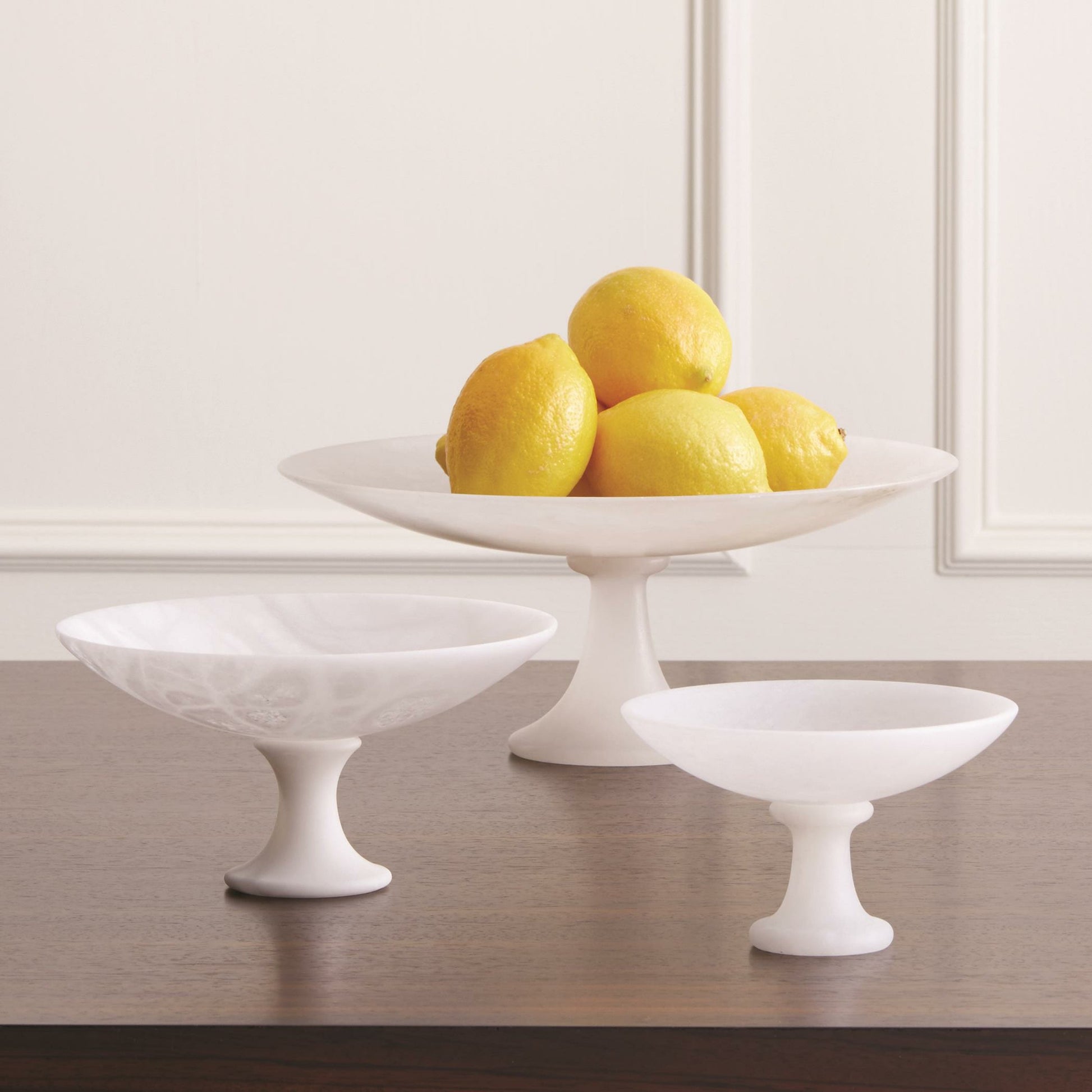 Alabaster Compote by Global Views. Made from alabaster in a modern style.