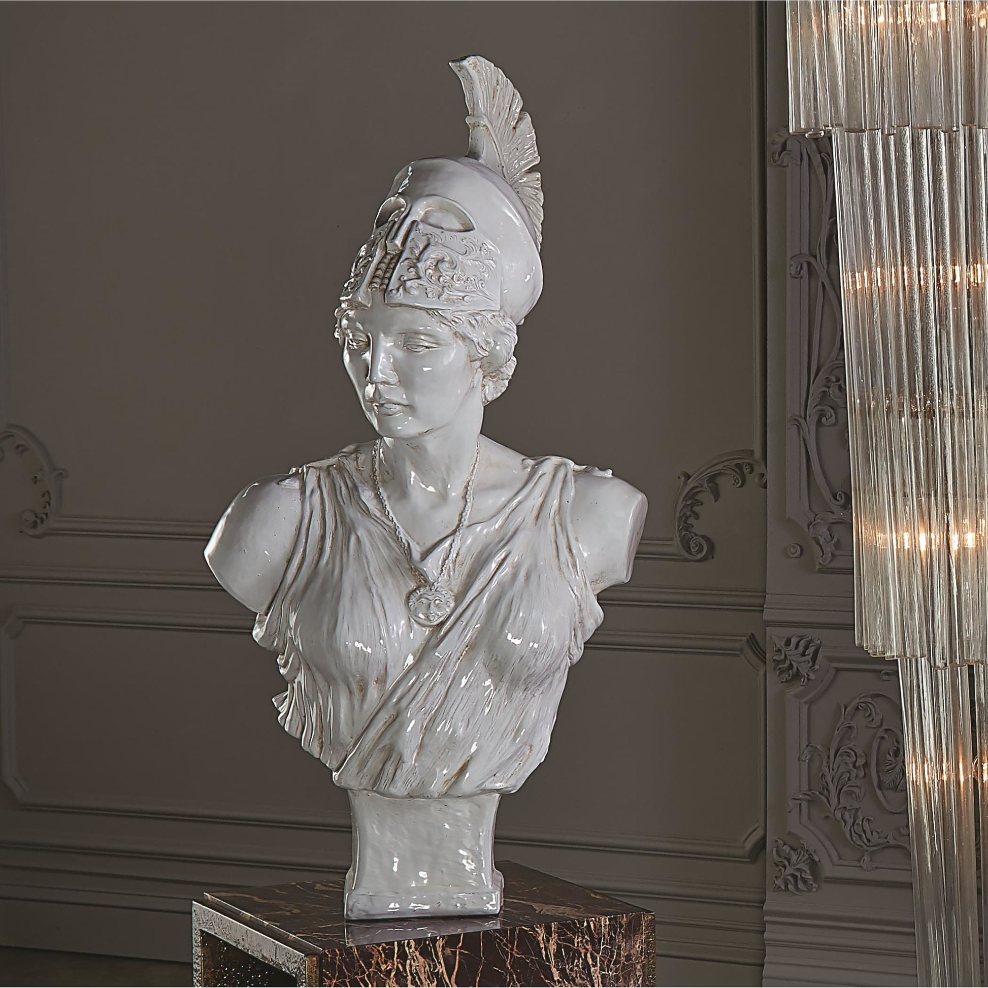 Athena Sculpture by Global Views. Made from italian ceramic in a traditional style.