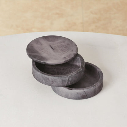 Alabaster Swivel Box by Global Views. Made from alabaster in a transitional style.