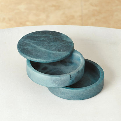 Alabaster Swivel Box by Global Views. Made from alabaster in a transitional style.