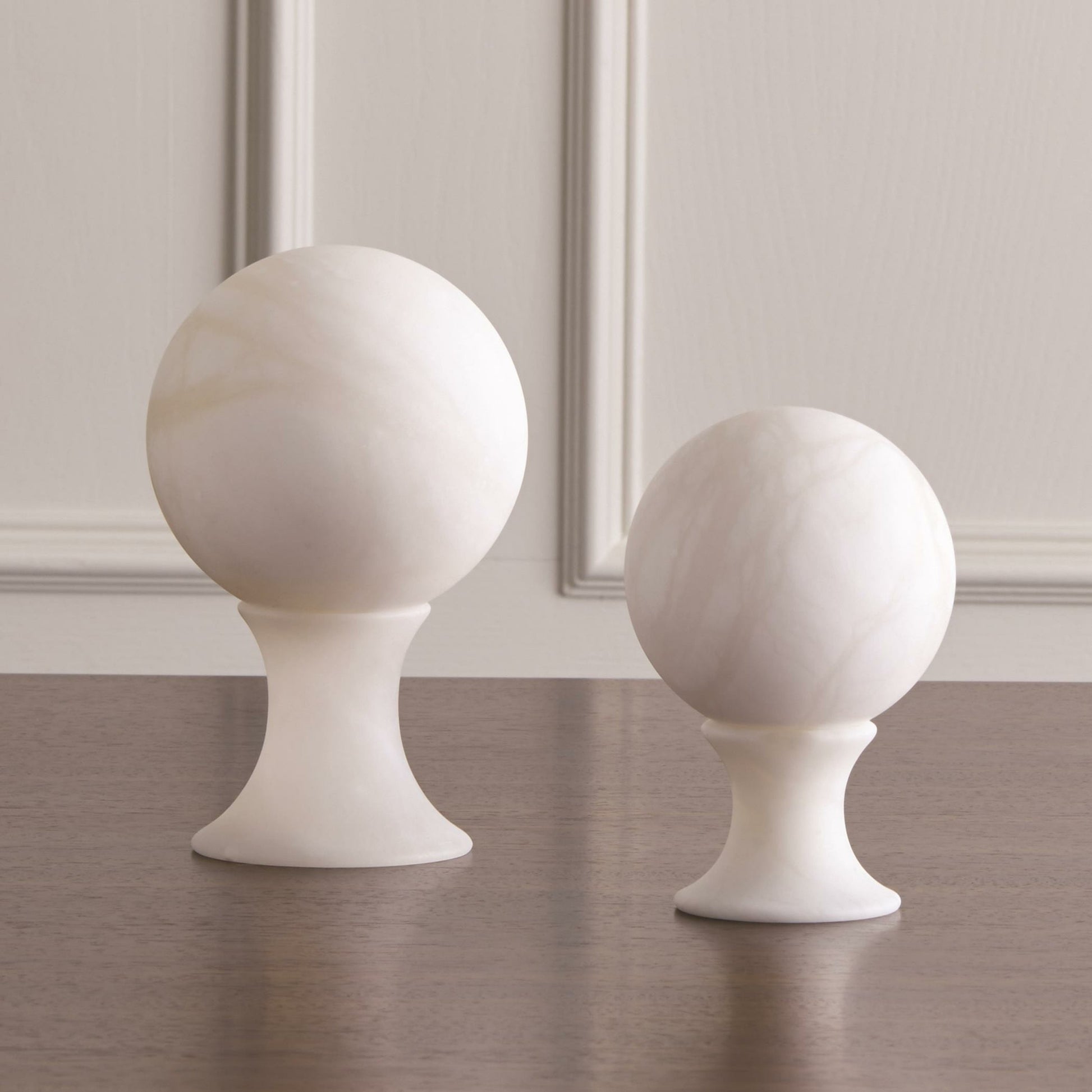 Alabaster Sphere Stand by Global Views. Made from alabaster in a eclectic & global style.