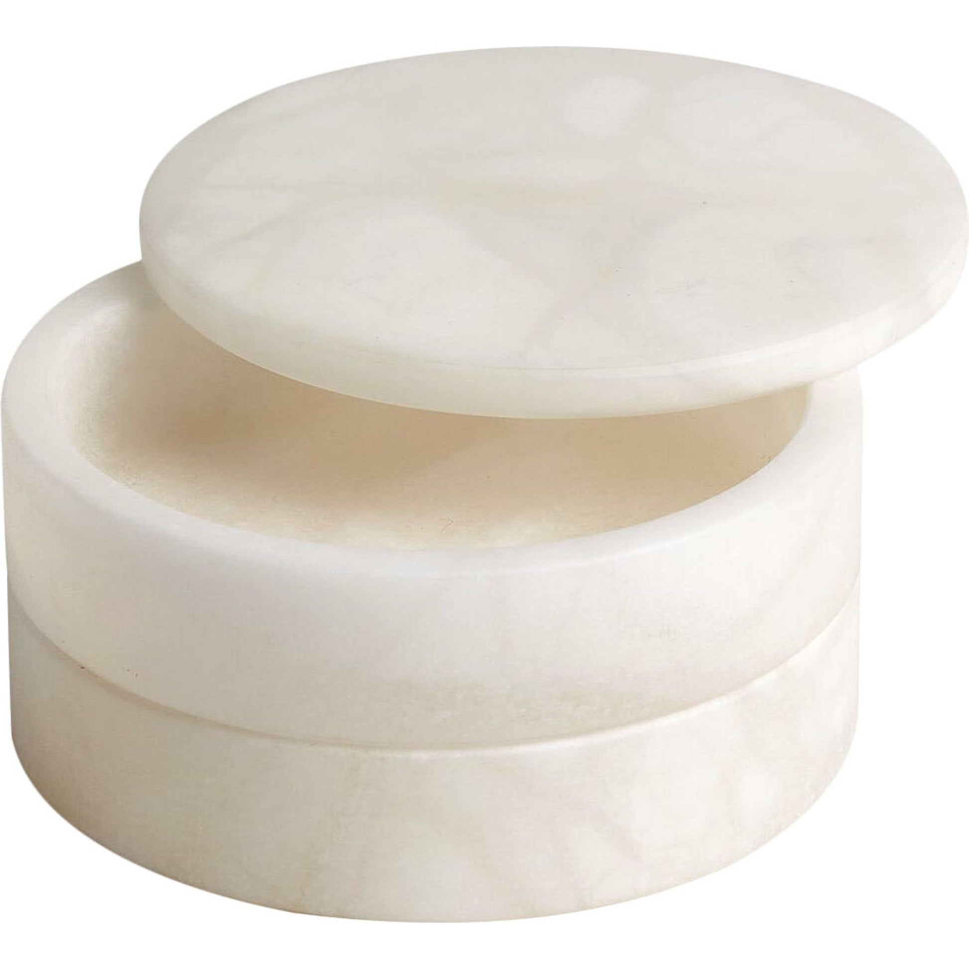 Alabaster Swivel Box by Global Views. Made from alabaster in a transitional style.