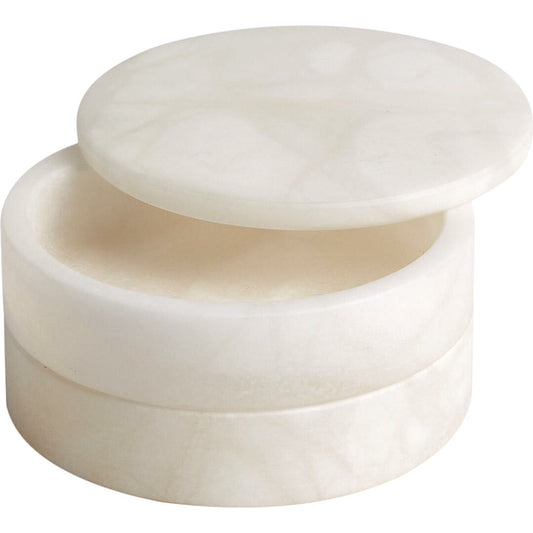 Alabaster Swivel Box by Global Views. Made from alabaster in a transitional style.