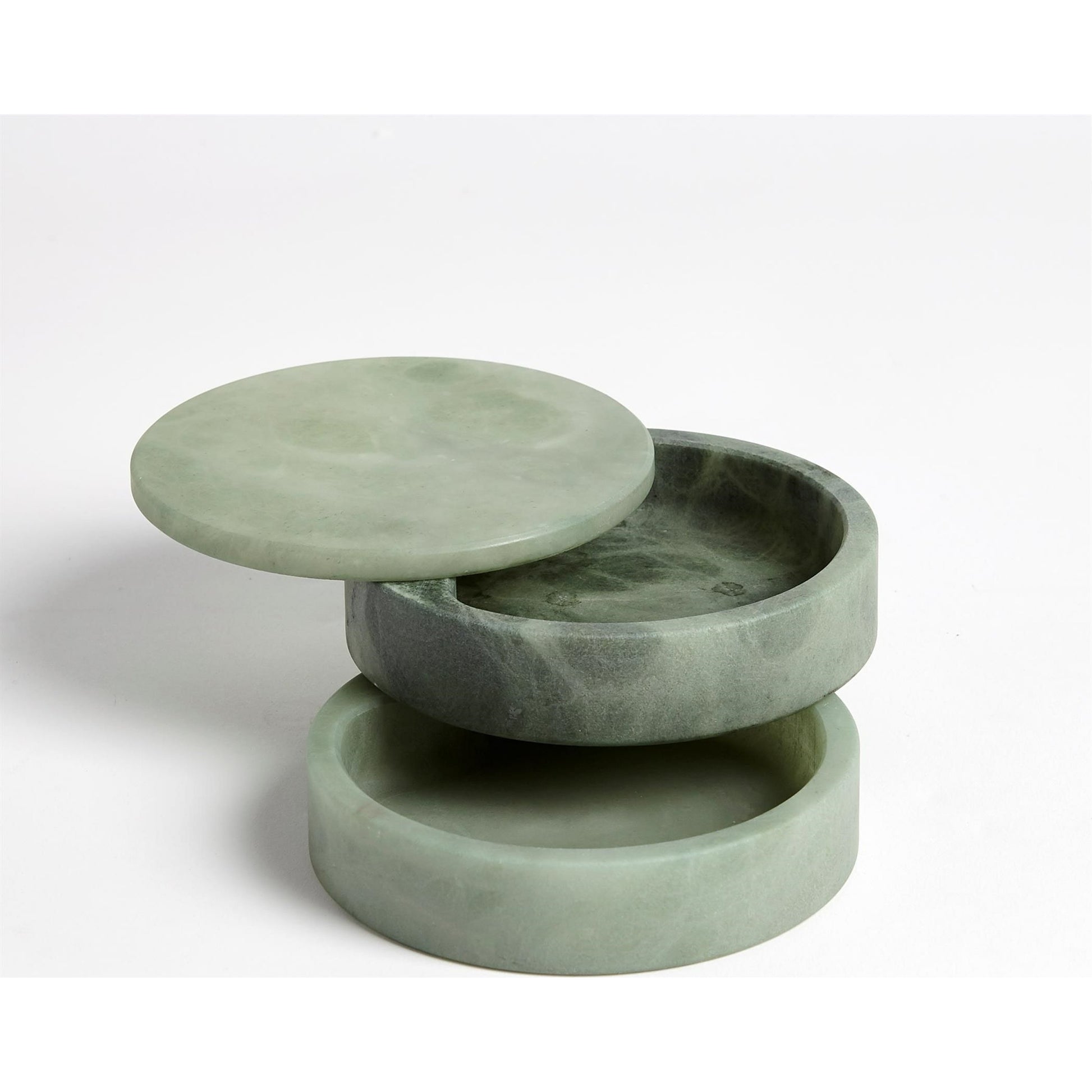 Alabaster Swivel Box by Global Views. Made from alabaster in a transitional style.