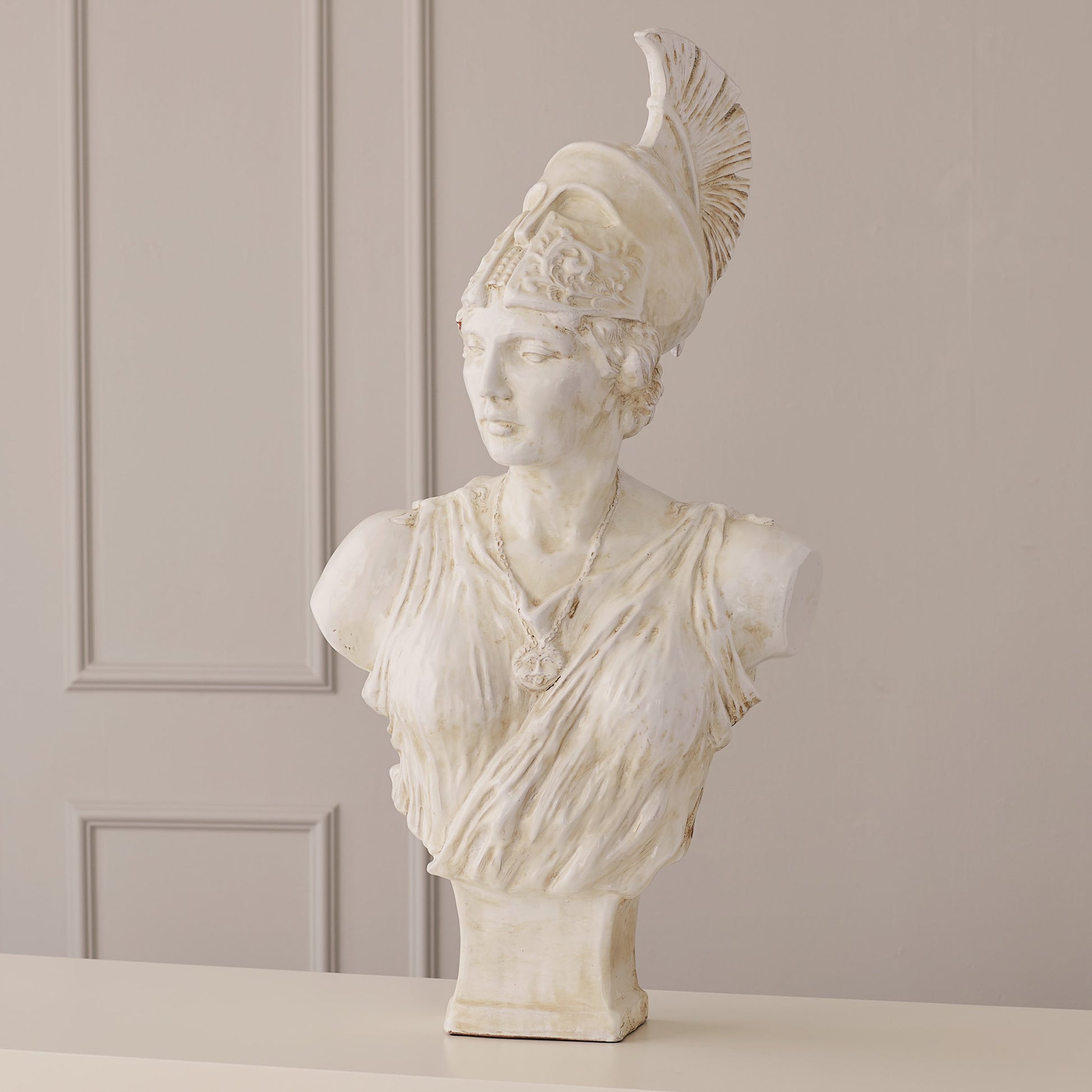 Athena Sculpture by Global Views. Made from italian ceramic in a traditional style.