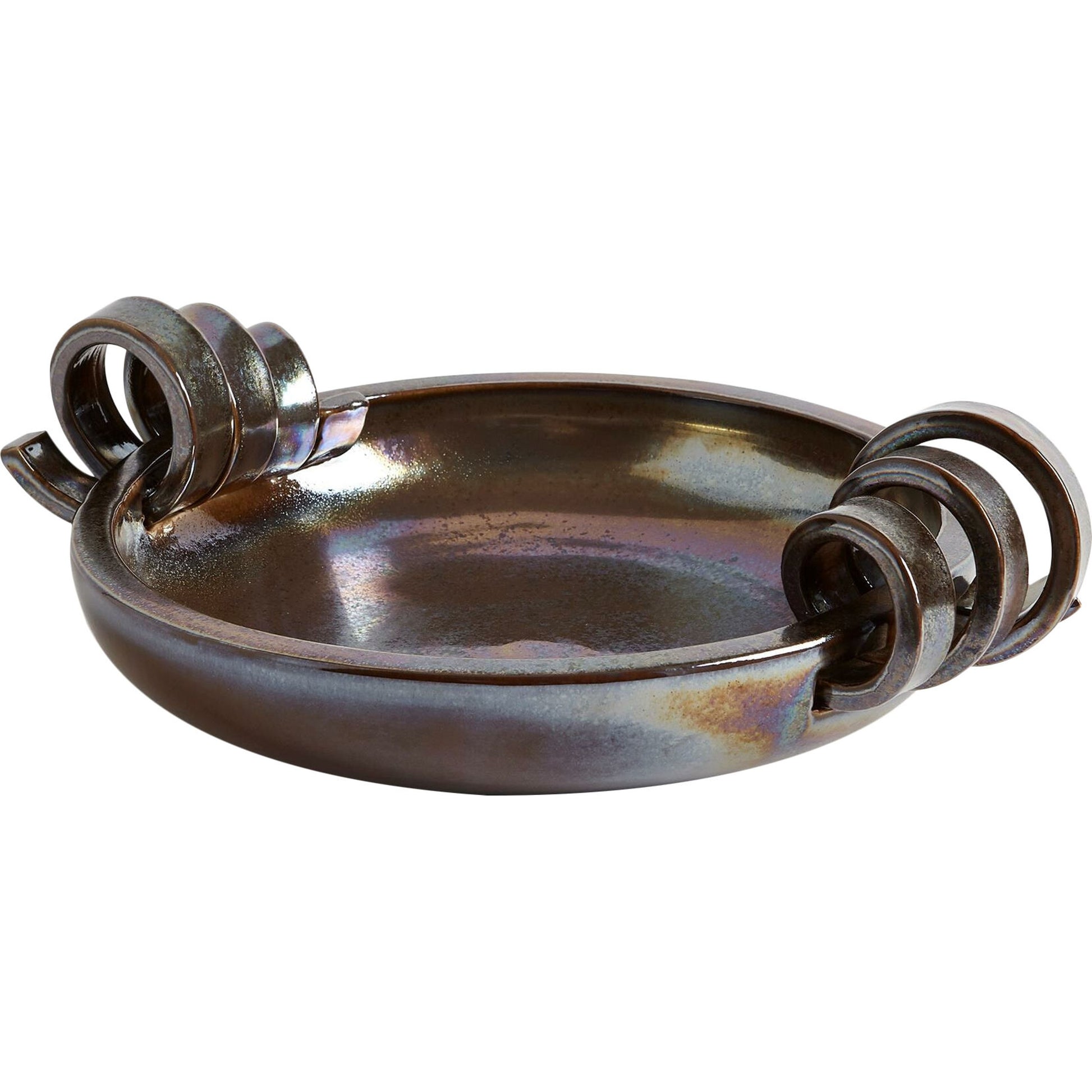 Ribbon Handle Compote by Global Views in matte white. Made from ceramic in a eclectic & global style.