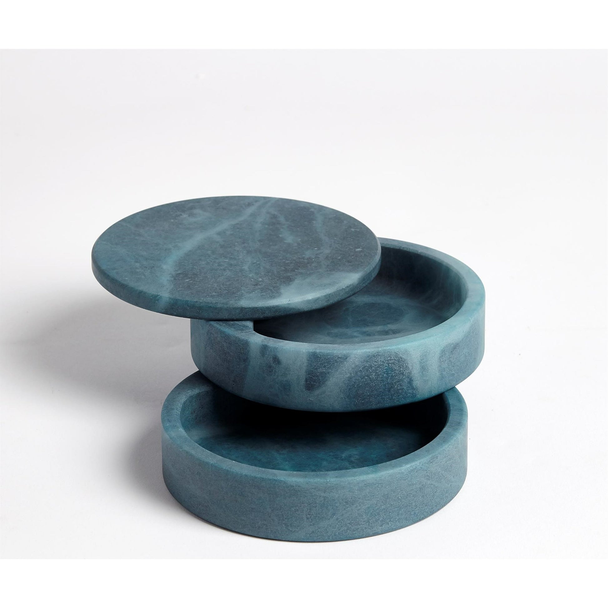 Alabaster Swivel Box by Global Views. Made from alabaster in a transitional style.