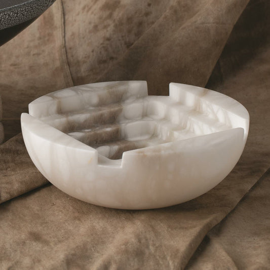 Stepwell Bowl by Global Views in alabaster. Made from alabaster in a eclectic & global style.