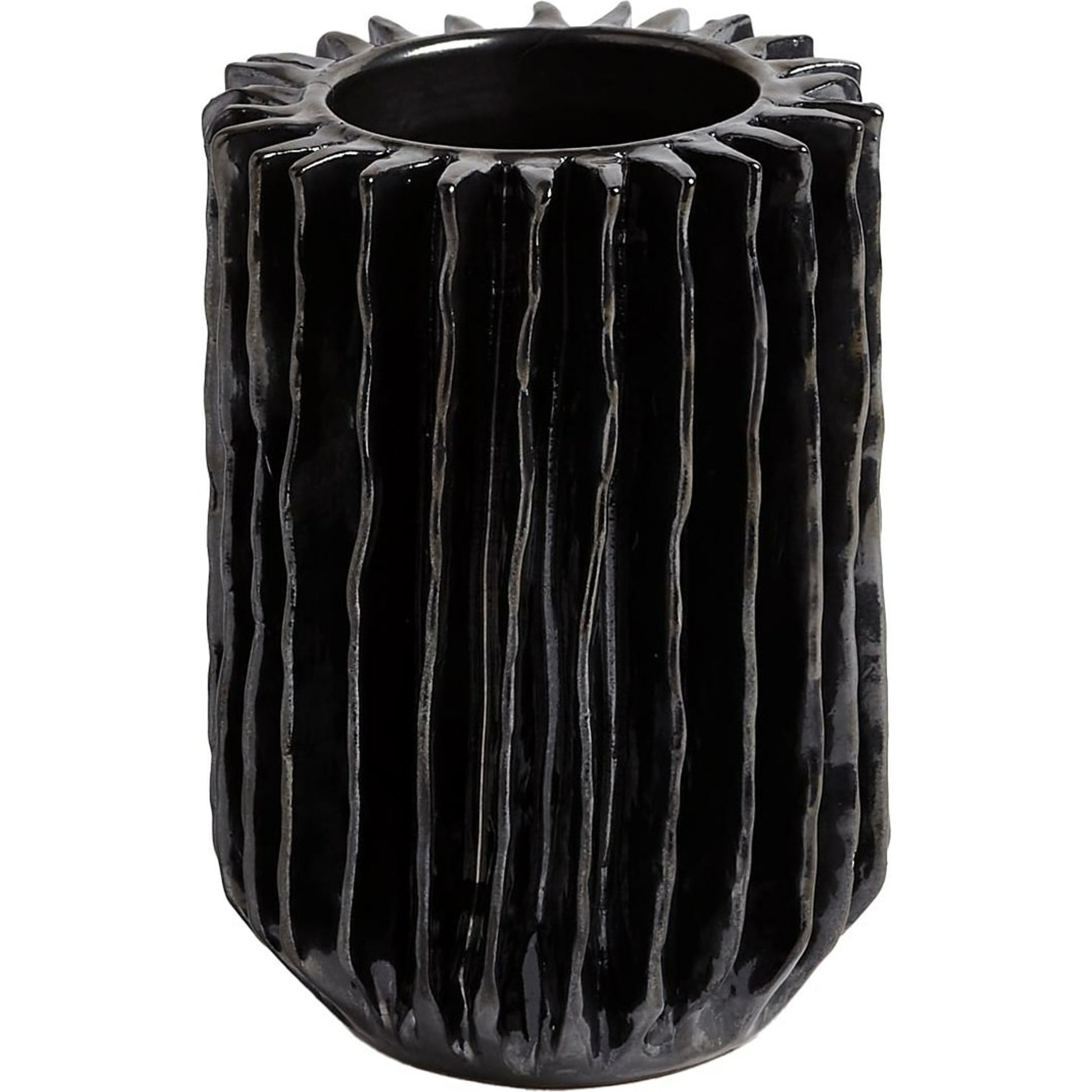 Radiator Swirl Vase by Global Views in matte white. Made from ceramic in a eclectic & global style.