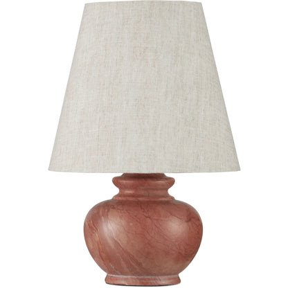 Piccolo Pink Mini Table Lamp by Currey and Company in natural rose. Made from rosa cappuccino marble in a eclectic & global style.