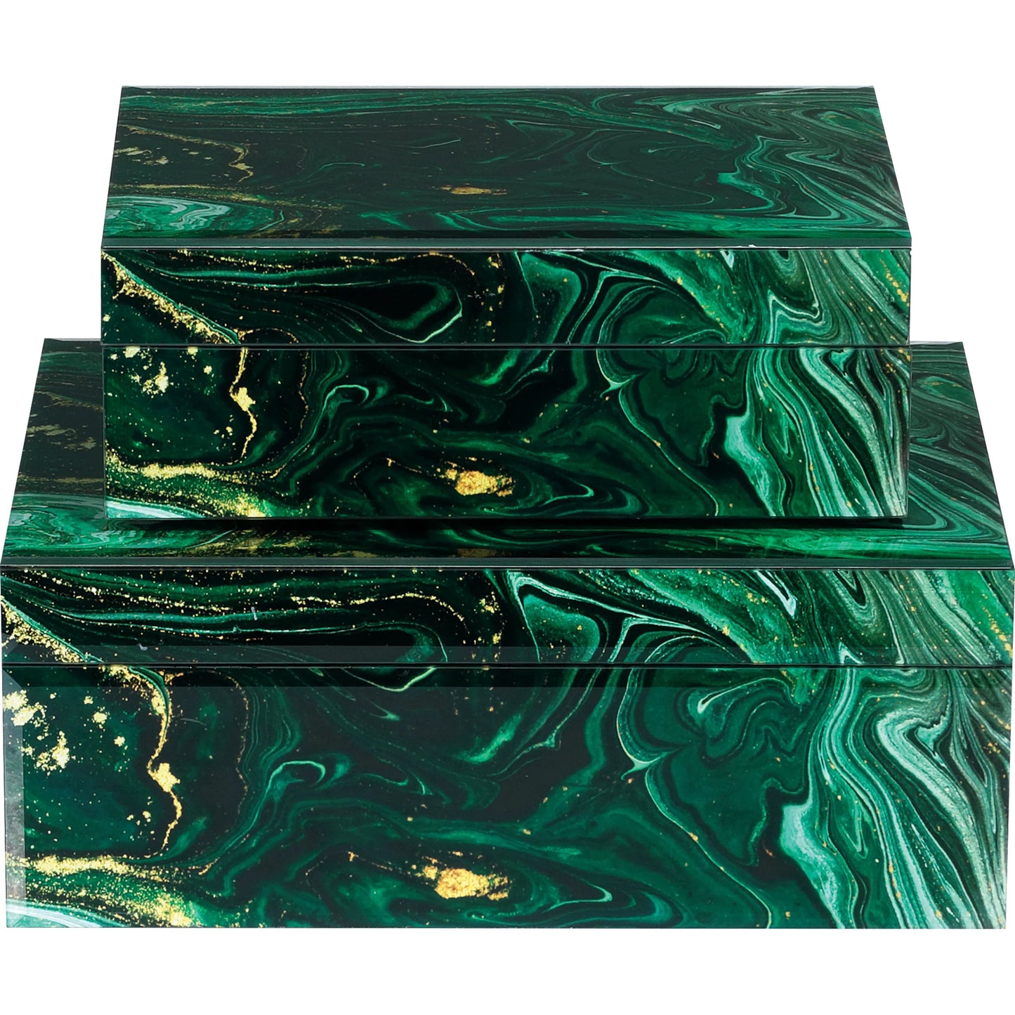 009 SI-2257191 | Additional Silo | Interstellar Box Set by Currey and Company in dark green. Made from glass, paper, engineered wood in a modern style.