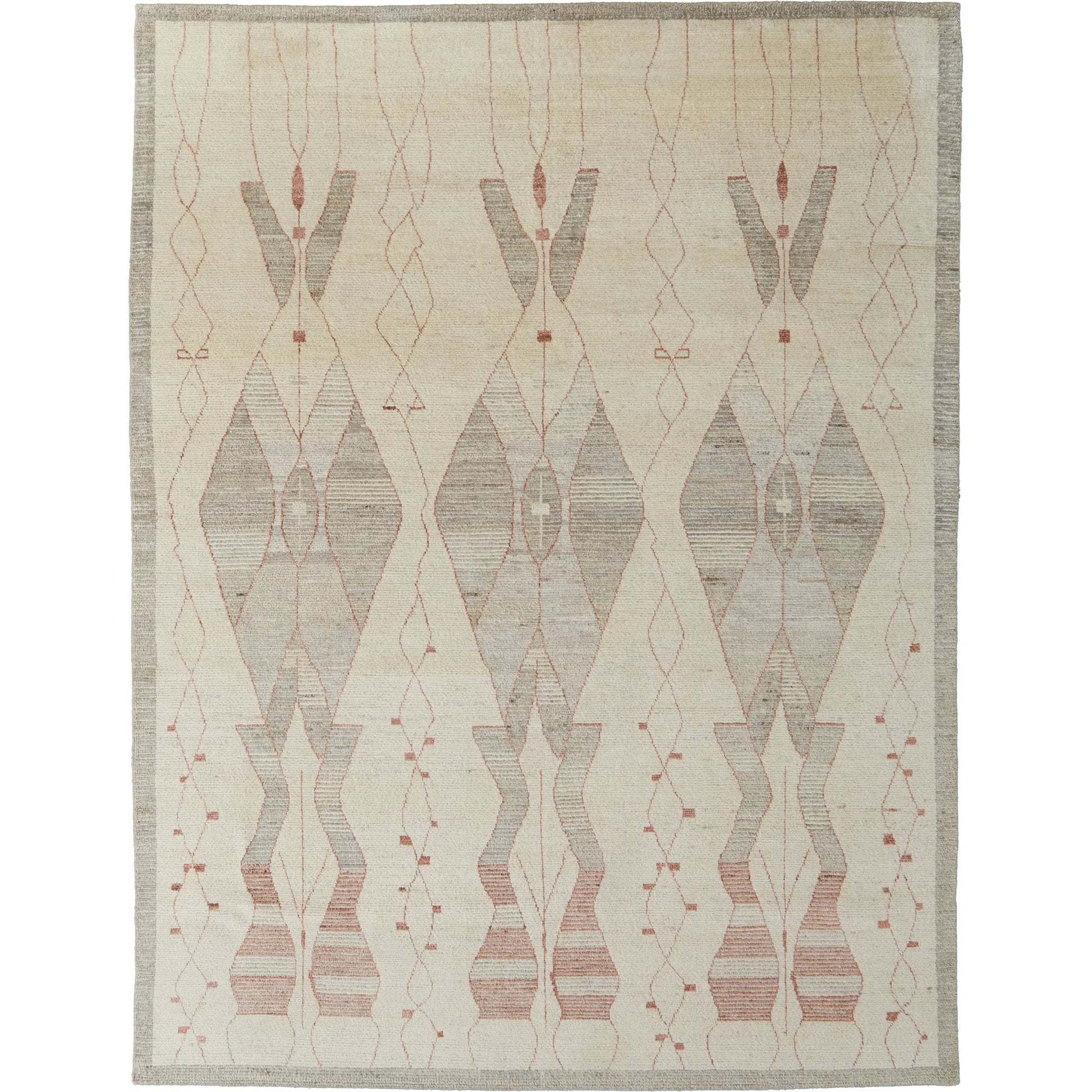 Kasbah Diamond Rug - KAS69G3F by Feizy in tan, gray, red. Made from wool in a unique style.