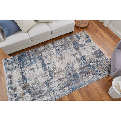 Cadiz Rug - 3891F by Feizy in ivory, tan, blue. Made from viscose, acrylic in a unique style.