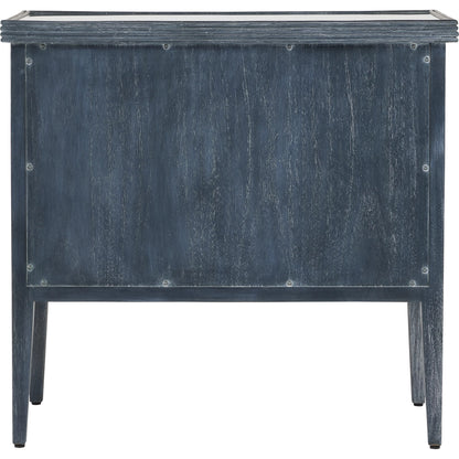 Santos 2-Drawer Chest by Currey and Company. Made from mahogany, rattan, brass, glass in a transitional style.