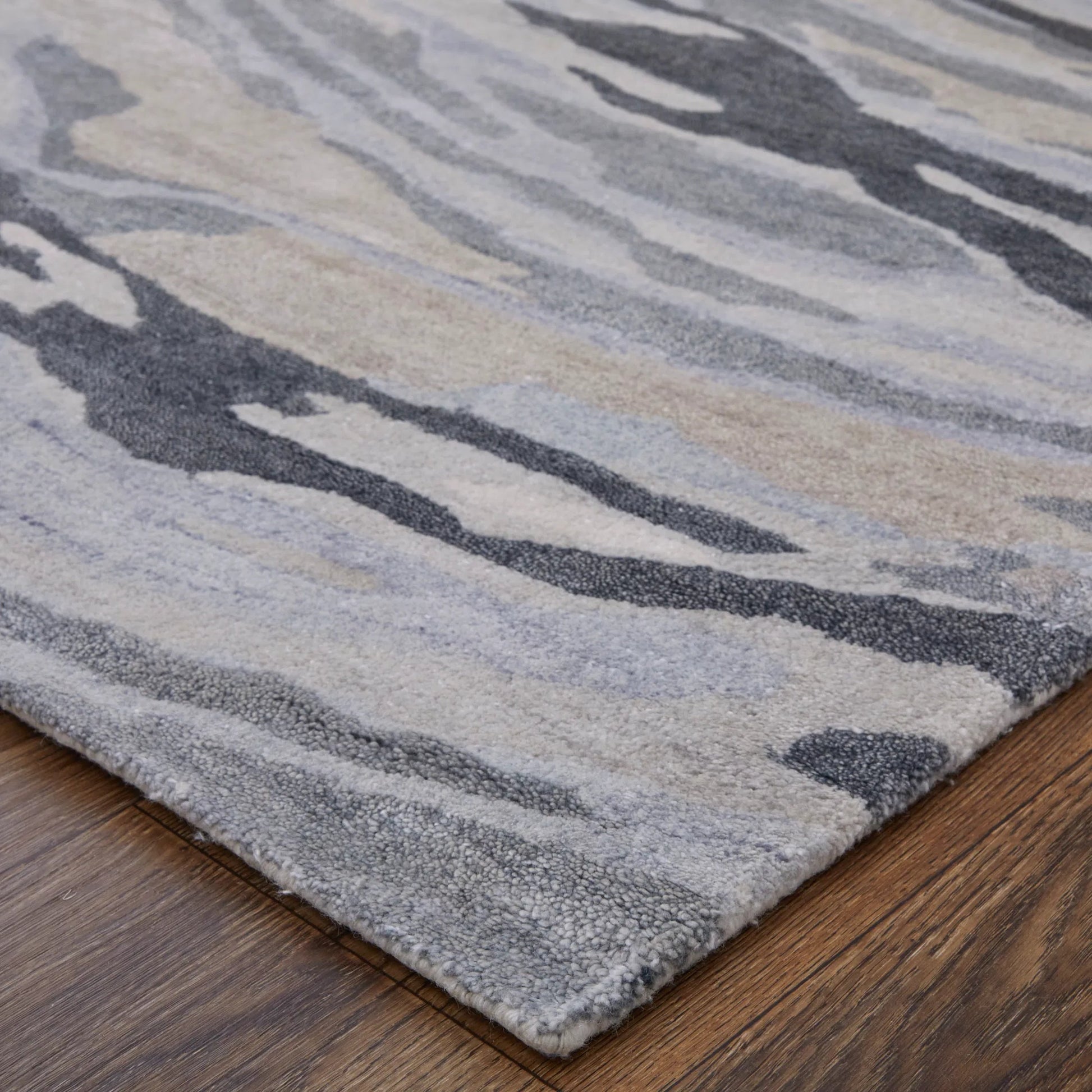 Dryden Transitional Rug - 8790F by Feizy in blue, gray, taupe. Made from viscose, wool in a unique style.