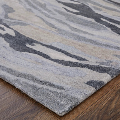 Dryden Transitional Rug - 8790F by Feizy in blue, gray, taupe. Made from viscose, wool in a unique style.