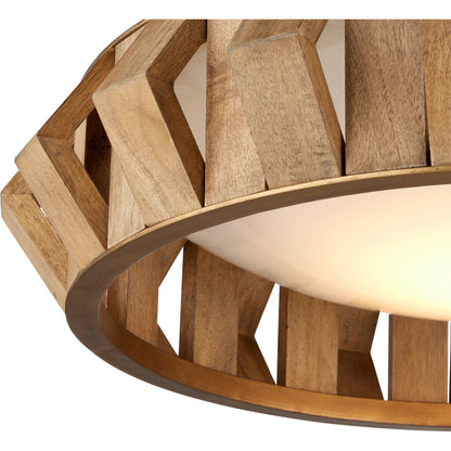 Plunge Chandelier by Currey and Company in toffee, brass, white. Made from wood, wrought iron, composite in a modern style.