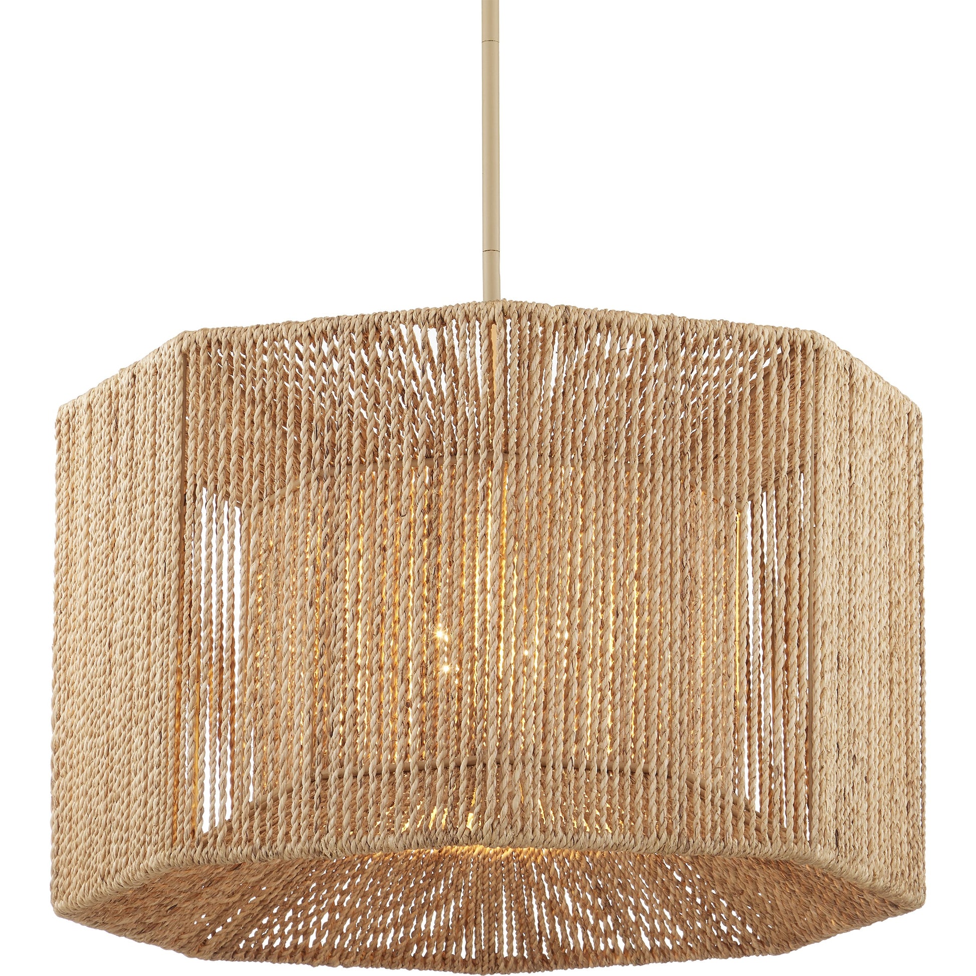 Mereworth Rope Chandelier by Currey and Company in beige, natural. Made from wrought iron, abaca rope in a coastal style.