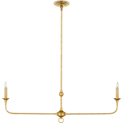 Nottaway Linear Chandelier by Currey and Company. Made from wrought iron in a traditional style.