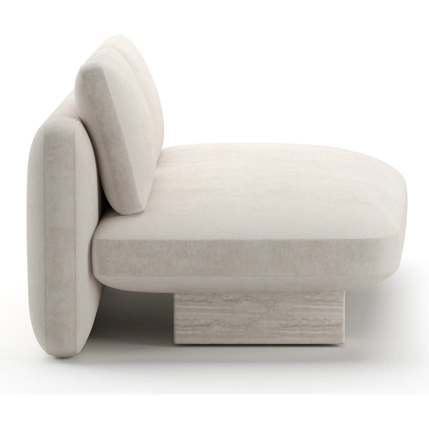 006 SI-2462230 | Additional Silo | Overlap Armless Bumper by Caracole. Made from stone in a transitional style.