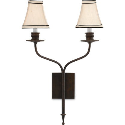 Highlight Wall Sconce by Currey and Company in bronze gold. Made from wrought iron, composite in a traditional style.