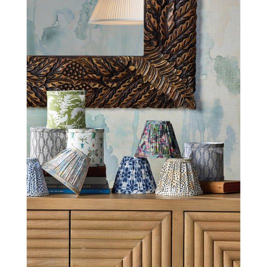 Plume Drum Chandelier Shade by Currey and Company. Made from cotton in a cottage & farmhouse style.