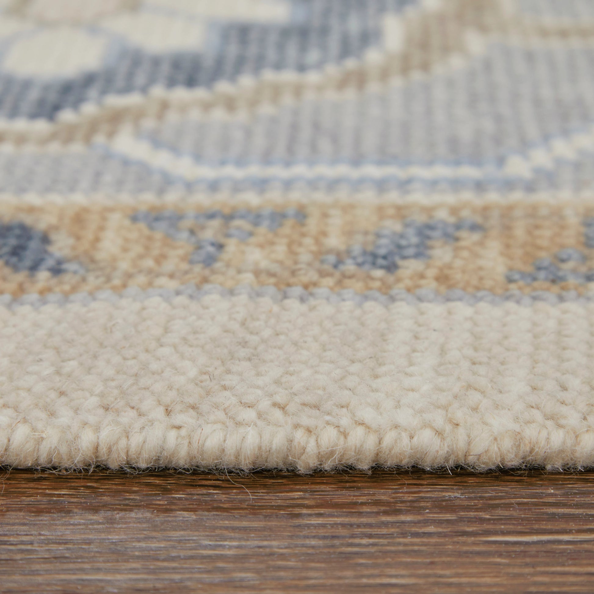 Karina Transitional & Botanical Rug - 90969G6F by Feizy in ivory, blue, tan. Made from wool in a unique style.