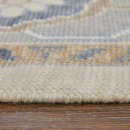 Karina Transitional & Botanical Rug - 90969G6F by Feizy in ivory, blue, tan. Made from wool in a unique style.