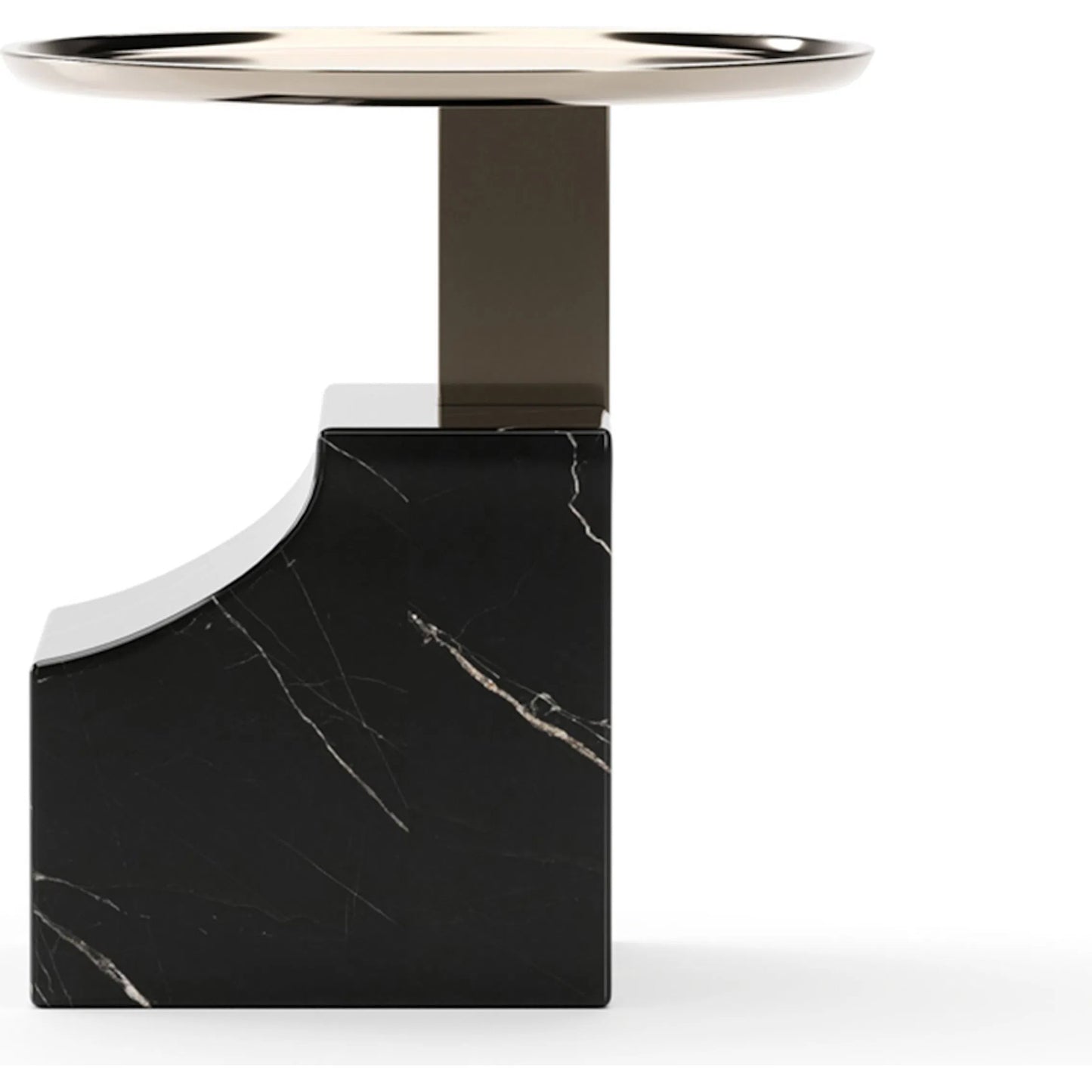 003 SI-2462284 | Additional Silo | Overlap Sectional Accent Table by Caracole in whisper of gold. Made from stone in a modern style.