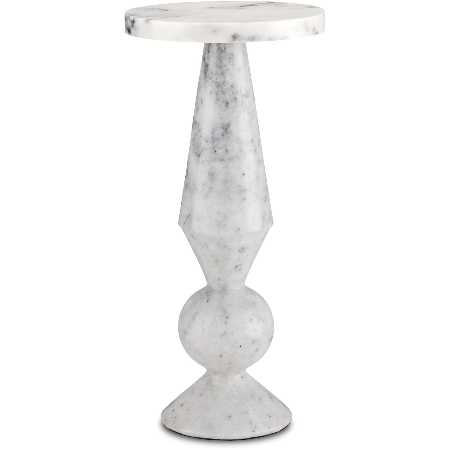 001 SI-1924125 | Primary Silo | Quince Marble Accent Table by Currey and Company in white. Made from marble in a modern style.