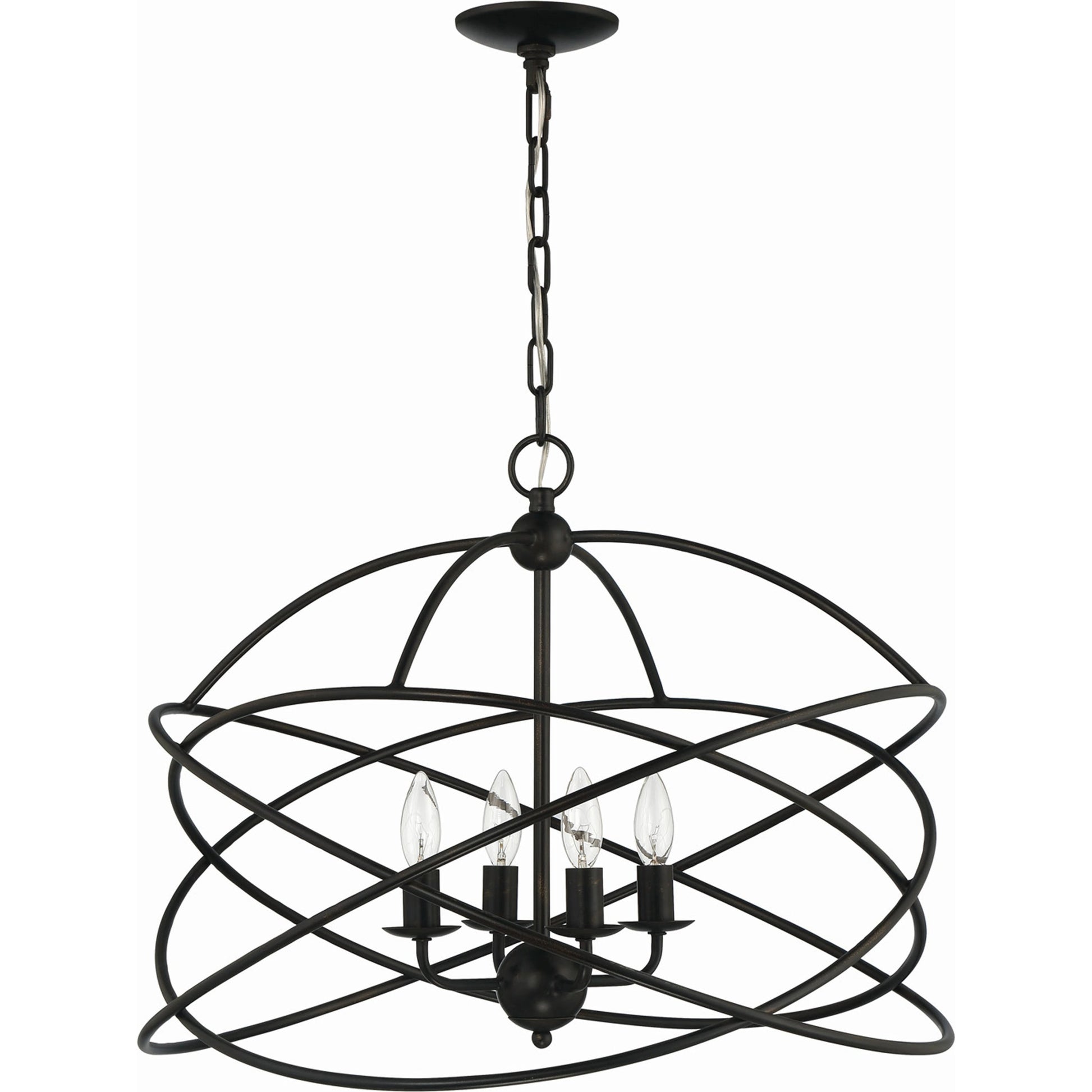 Anson Chandelier by Lumanity in oil rubbed bronze. Made from iron in a modern style.