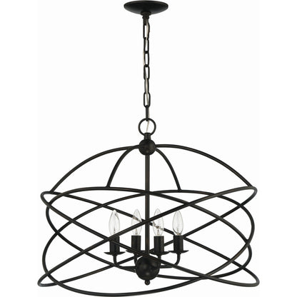 Anson Chandelier by Lumanity in oil rubbed bronze. Made from iron in a modern style.