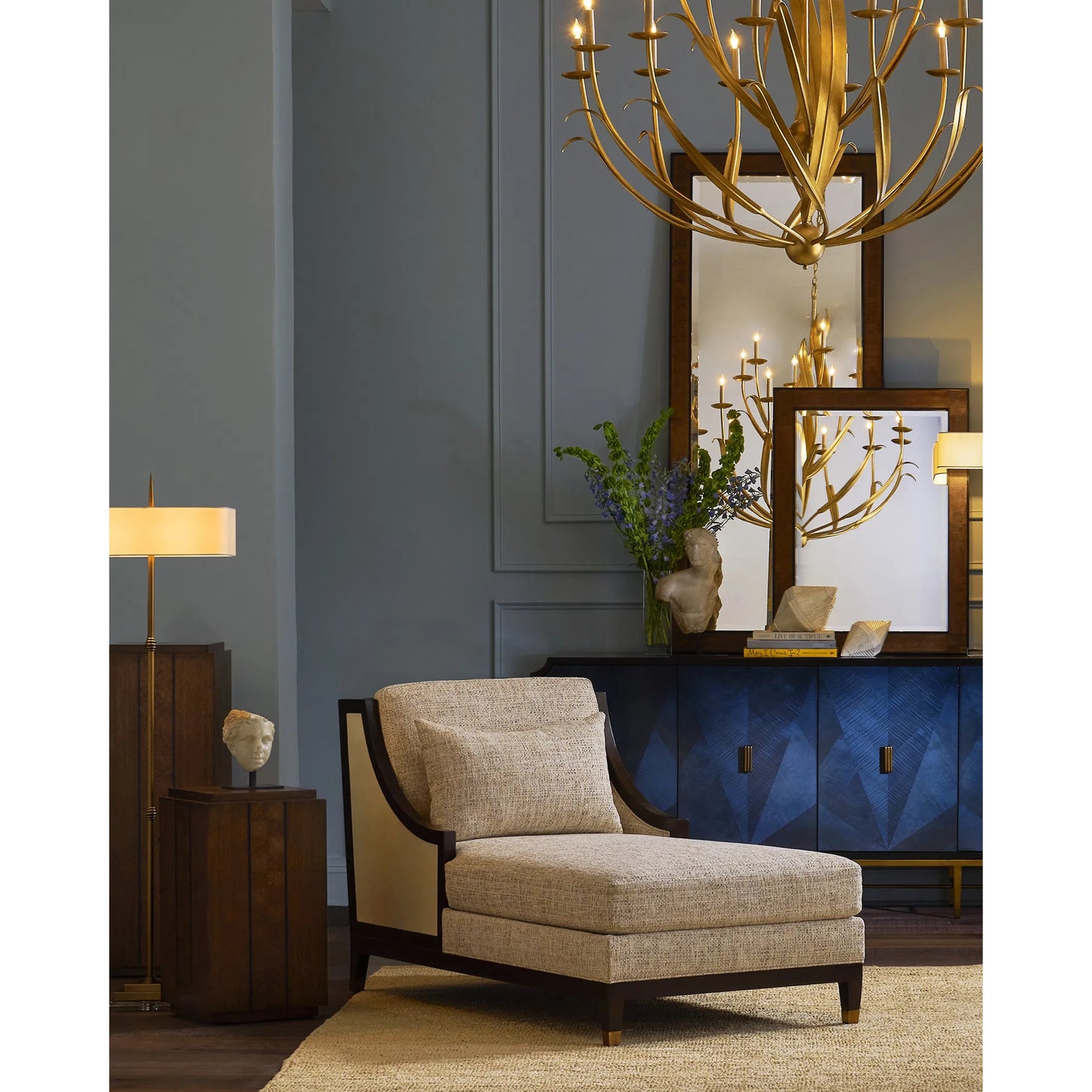 009 SI-2007764 | Lifestyle | Greek Princess Head Fragment by Currey and Company in aged beige, black. Made from composite, metal in a traditional style.