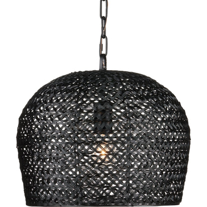 Piero Pendant by Currey and Company in satin black. Made from metal in a cottage & farmhouse style.