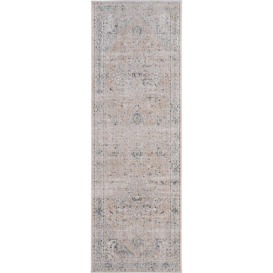 Pasha Transitional Rug - 39M5F by Feizy in ivory, taupe, blue. Made from polyester in a unique style.