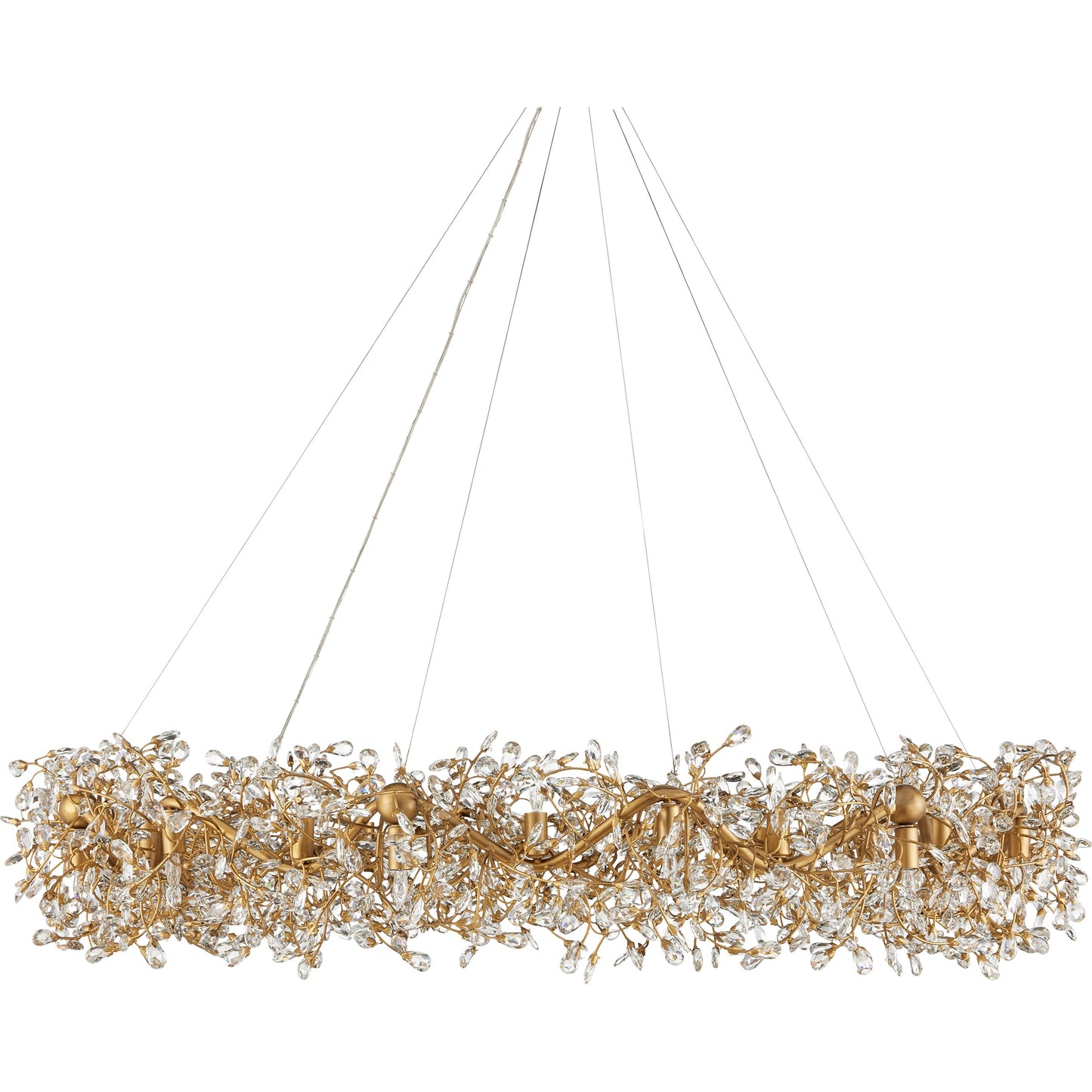 002 SI-2133893 | Additional Silo | Crystal Bud Ring Chandelier by Currey and Company in clear, brass. Made from crystal, wrought iron in a modern style.