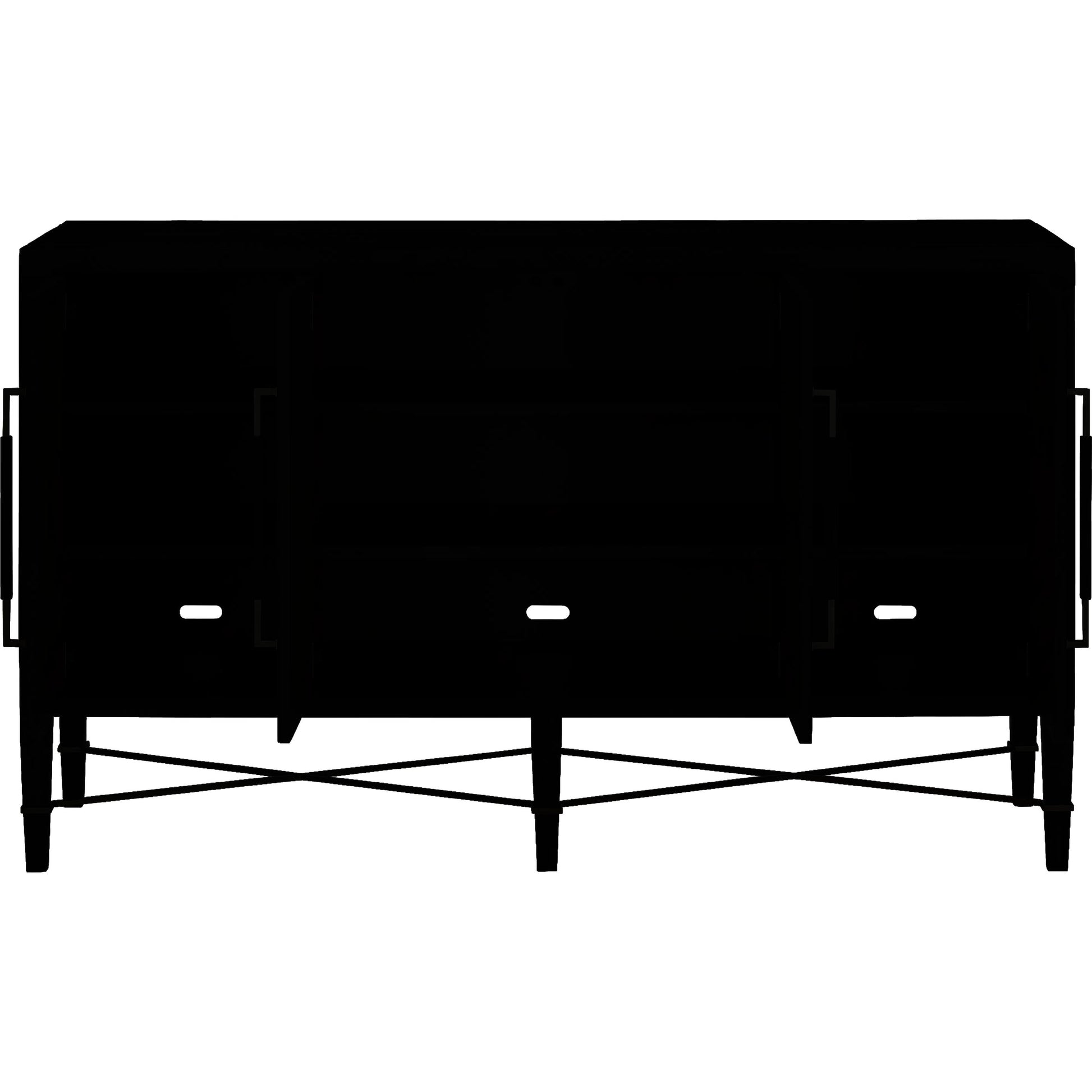 Verona Chanterelle Sideboard by Currey and Company in chanterelle, coffee, champagne. Made from mahogany, brass, iron in a modern style.