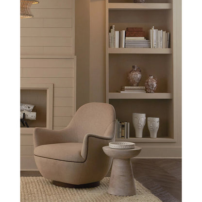 Poet Vase by Currey and Company in milky white. Made from terracotta in a modern style.