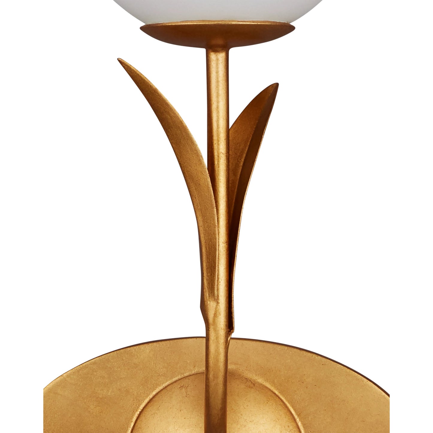 002 SI-2191822 | Additional Silo | Rossville Triple-Light Wall Sconce by Currey and Company in contemporary gold leaf, sugar white, frosted white. Made from wrought iron, glass in a modern style.