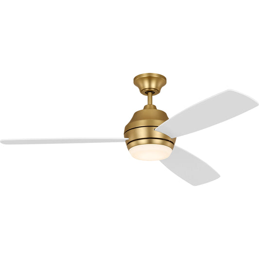 Ikon 52" LED Ceiling Fan by Visual Comfort & Co. in burnished brass. Made from steel in a unique style.