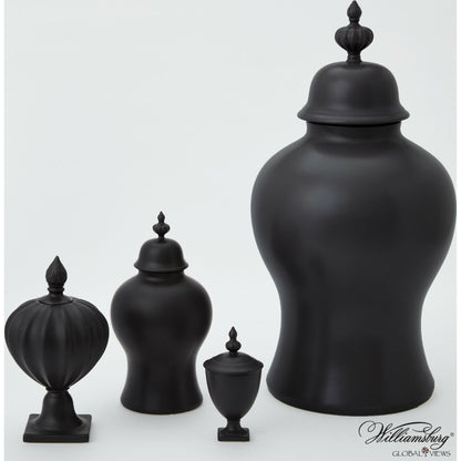 Beaufort Flame Bottle by Global Views in matte black. Made from porcelain in a transitional style.