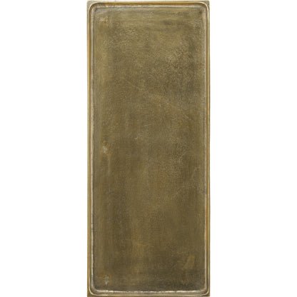 Boyles Brass Side Table by Currey and Company in antique brass, black. Made from cast aluminum, iron in a transitional style.