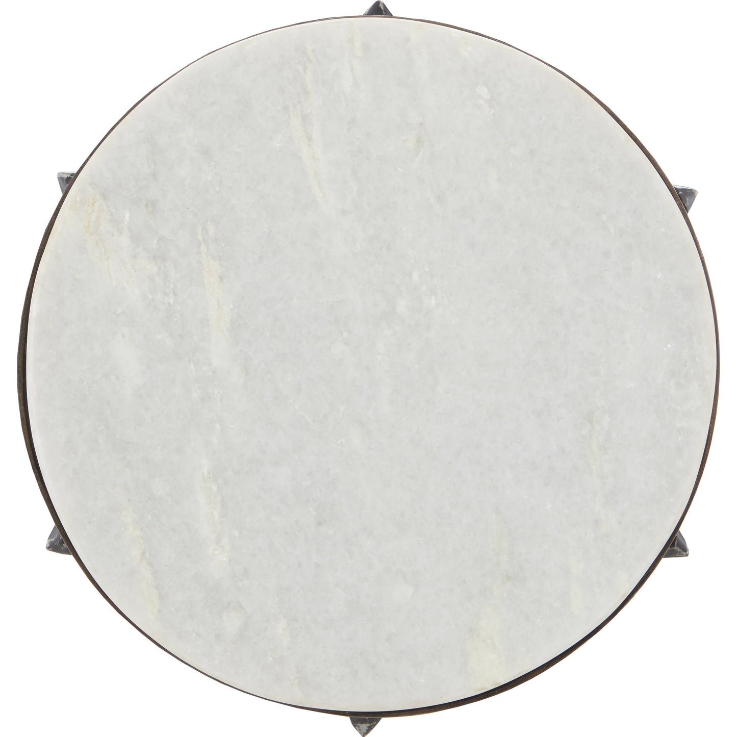 002 SI-1894346 | Additional Silo | Helios Drinks Table by Currey and Company in antique black, white. Made from wrought iron, marble in a transitional style.